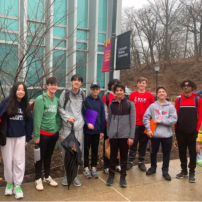 A group of students on a specialized CMU group tour. 